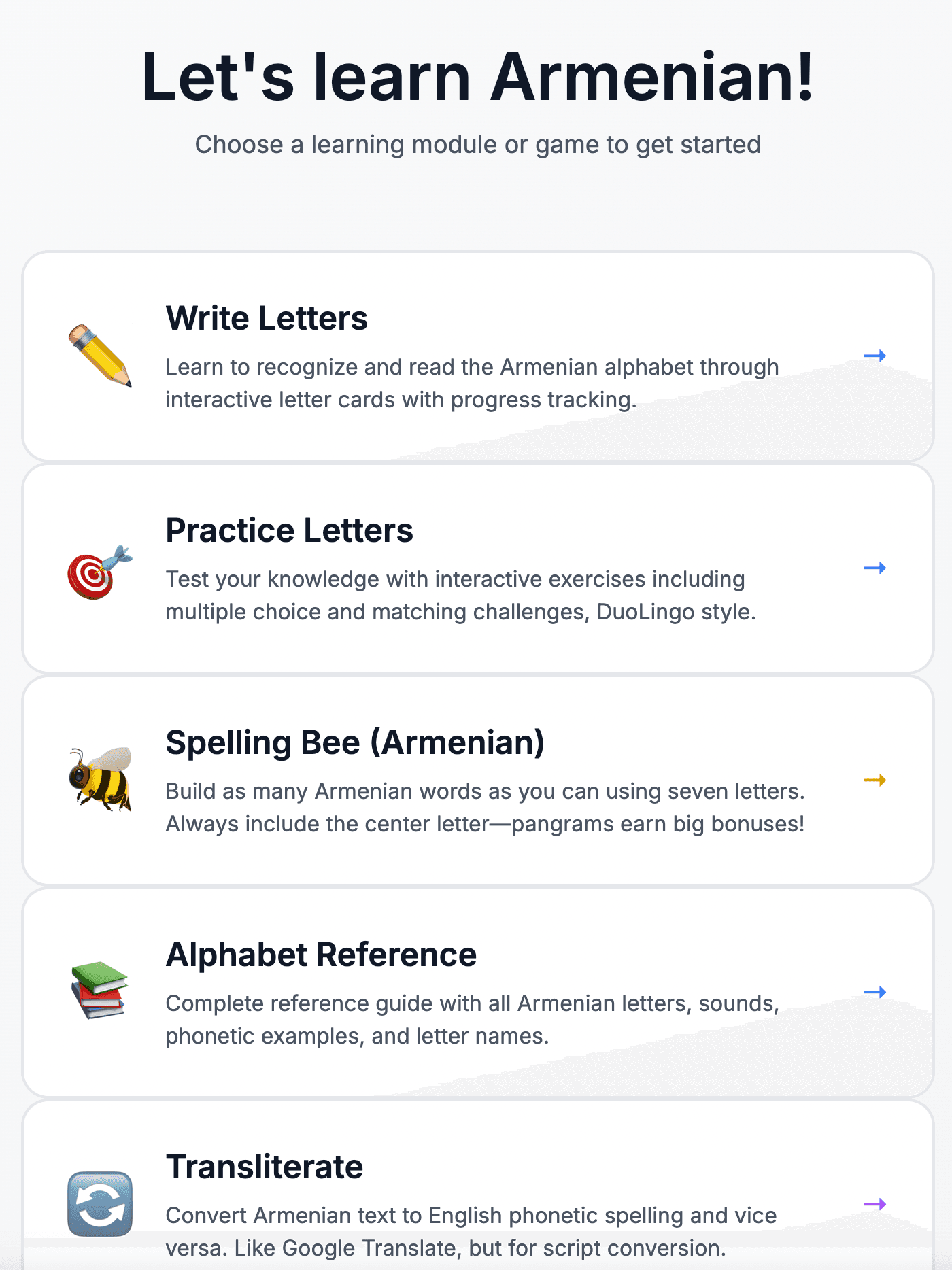 Armenian Learning App